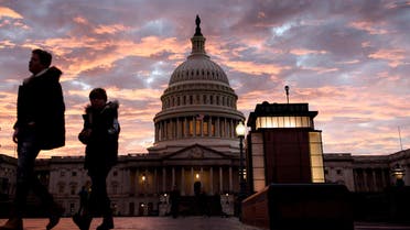 A view of Capitol Hill while voters across the United States participate in midterm elections November 6, 2018 in Washington, DC. Americans vote Tuesday in critical midterm elections that mark the first major voter test of Donald Trump's presidency, with control of Congress at stake.