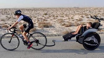 11-year-old girl completes Dubai triathlon with differently abled brother