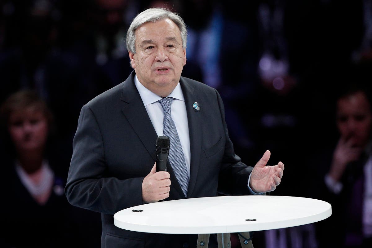 United Nations Secretary-General Antonio Guterres in Paris (AP)