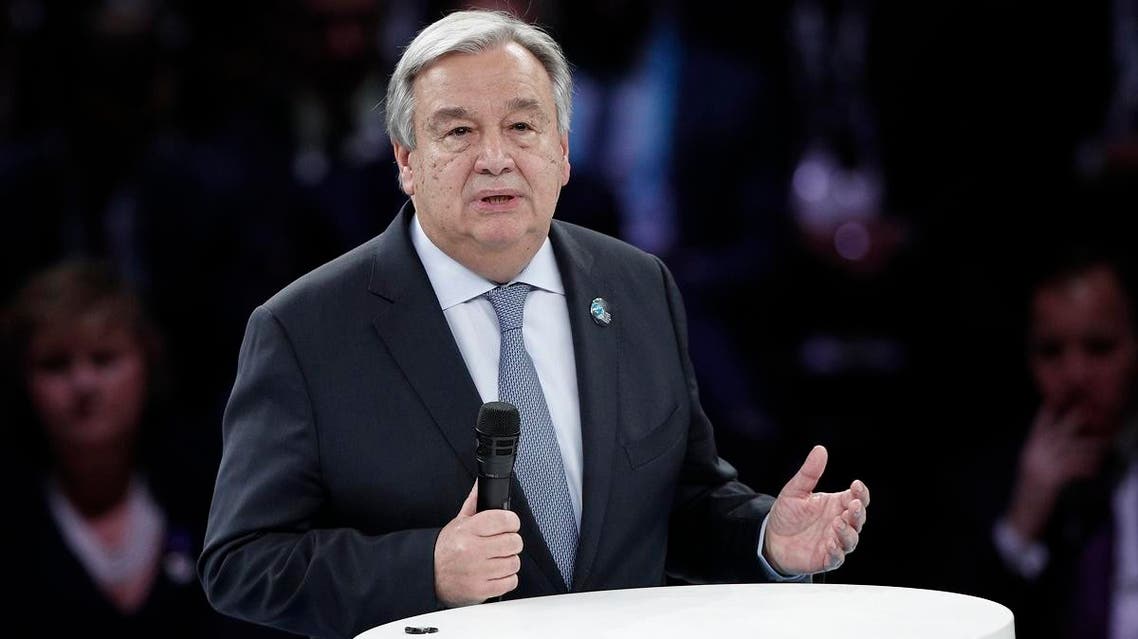 United Nations Secretary-General Antonio Guterres in Paris (AP)