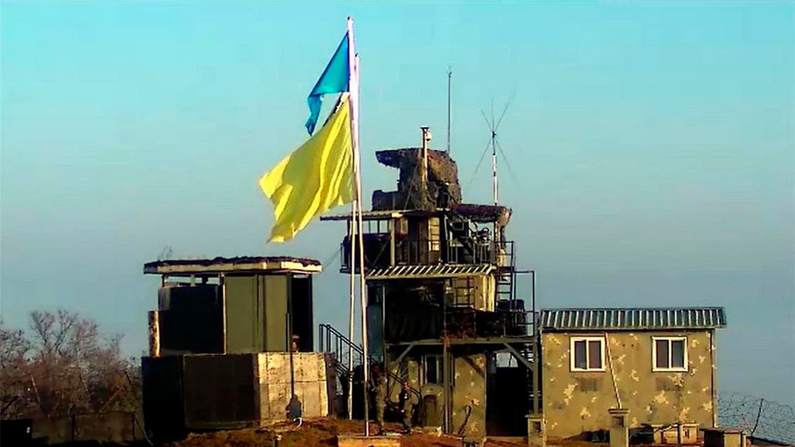 In this Nov. 4, 2018, photo provided by South Korea Defense Ministry, a yellow flag is raised at a guard post of South Korea in the demilitarized zone, South Korea. (AP)