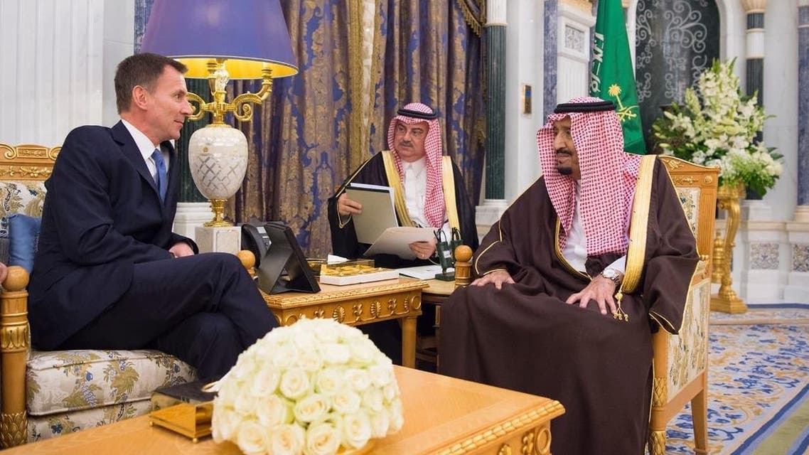 Saudi King meets with British Foreign Secretary Jeremy Hunt