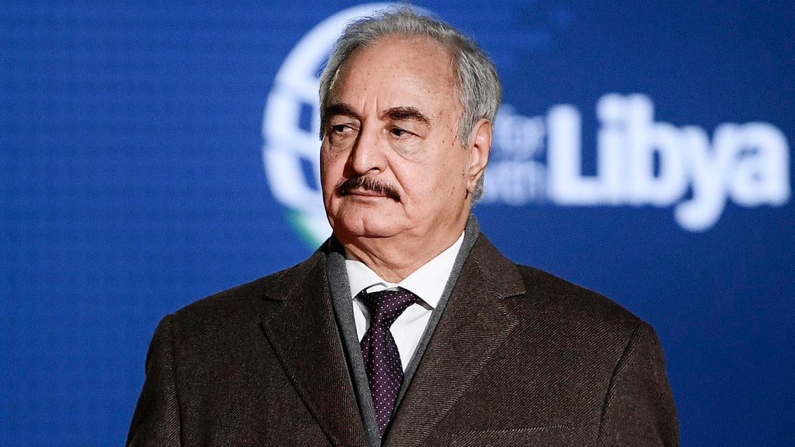 Libya Chief of Staff, Marshall Khalifa Haftar arrives for a conference on Libya on November 12, 2018 at Villa Igiea in Palermo. (AFP)