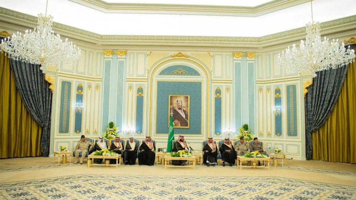 The Crown Prince expressed his happiness in meeting with the families of martyrs of the duty. (SPA)