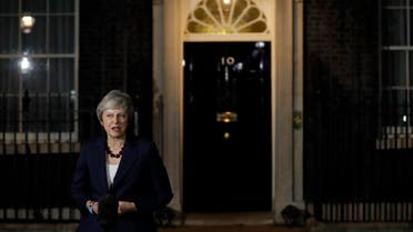 Britain's Prime Minister Theresa May delivers a speech outside 10 Downing Street in London. (AP)