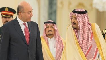 Saudi King Salmanand Iraqi President Salih (AFP)