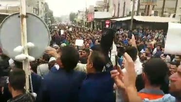Haft Tappeh protests. (Screengrab)