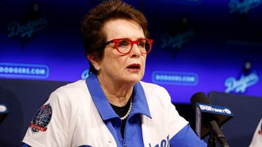Tennis champion Billie Jean King speaks during a news conference. (AP)
