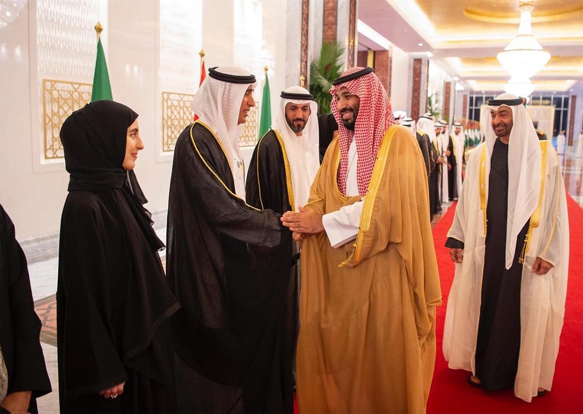 Saudi Crown Prince being greeted by UAE Ministers 5