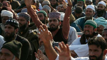 Supporters of the Pakistani Tehreek-i-Labaik Ya Rasool Allah (AP)