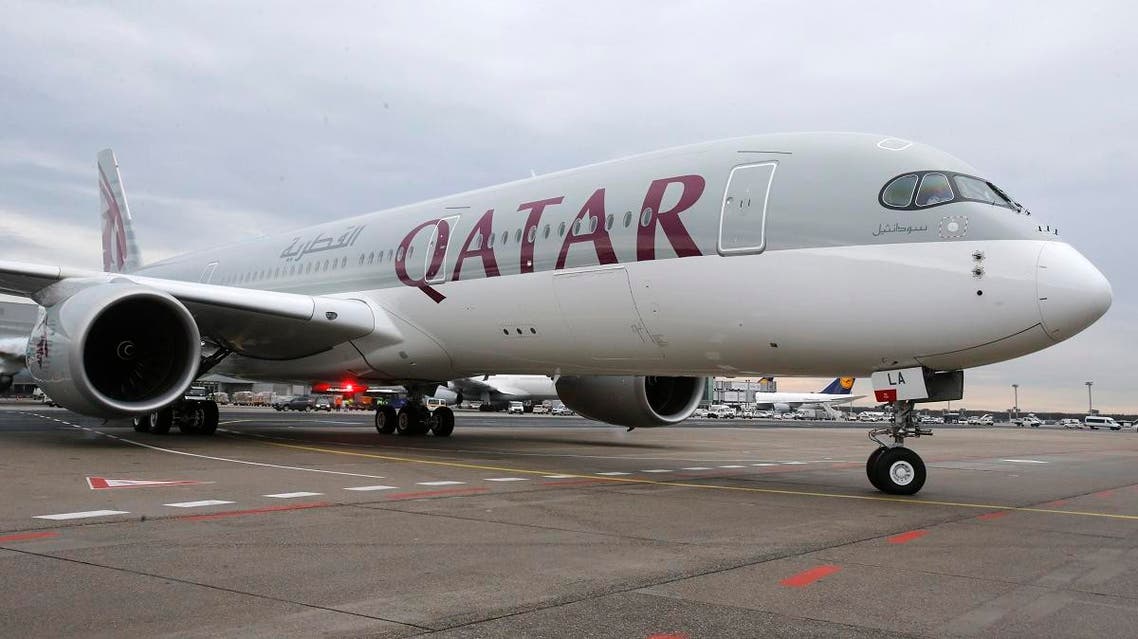 a new Qatar Airways Airbus A350 approaches the gate at the airport in Frankfurt, Germany. (File photo: AP)