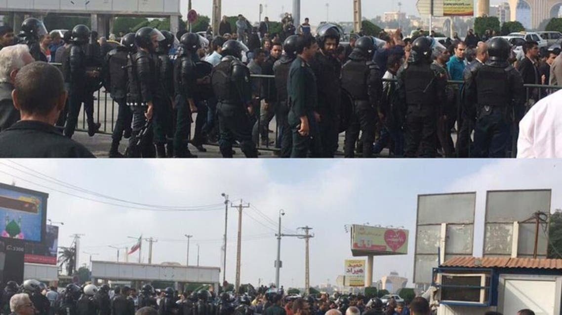 حضور كثيف لقوات الامن الايرانية تحاصر العمال المحتجين في الاهواز