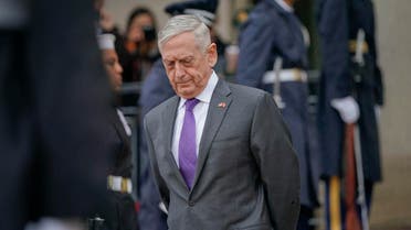 Defense Secretary Jim Mattis waits outside for Chinese Minister of Defense General Wei Fenghe to begin an arrival ceremony at the Pentagon, Friday. (AP)