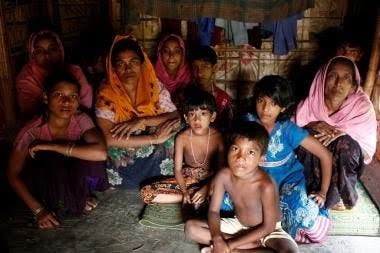 A picture circulated by European Rohingya Council to highlight the plight of children and women in refugee camps. (Supplied)
