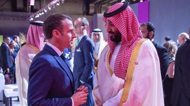 Macron with Saudi crown prince (Supplied)