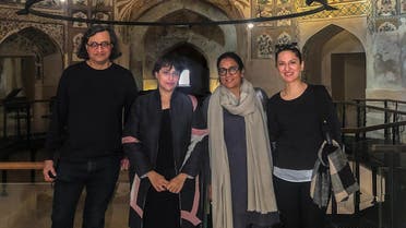 At the Shahi Hammam, Walled City, Lahore. Left to Right: Iftikhar Dadi (Advisor, LB02), Hoor Al Qasimi (Curator, LB02), Qudsia Rahim (Executive Director, LBF and Director, LB02) and Ayesha Jatoi (Advisor, LB02). (Courtesy: Lahore Biennale Foundation).