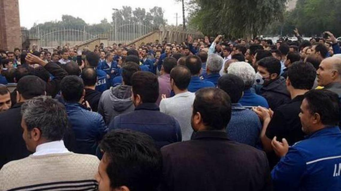 Ahwaz steel workers protest. (Supplied)