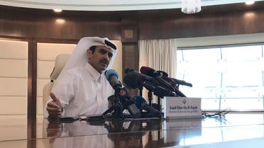 Saad Sherida Al-Kaabi, Qatari Minister of State for Energy Affairs, speaks during a press conference in Doha on December 3, 2018. (AFP)