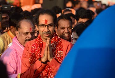 Shiv Sena chief Uddhav Thackeray arrives to attend an event in Ayodhya on November 24, 2018. (AFP)