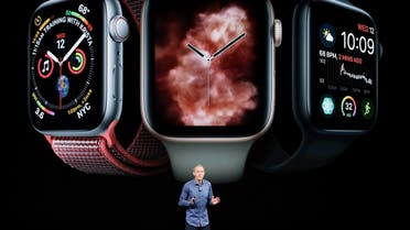 Jeff Williams, Apple’s COO, speaks about the Apple Watch Series 4 during an event to announce new Apple products in Cupertino, California in September 12, 2018.  (AP)