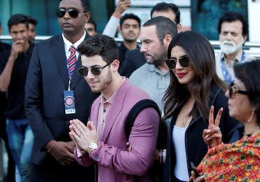 Actress Priyanka Chopra and her husband Nick Jonas arrive in Udaipur India. (Reuters)