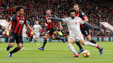 Liverpool's Mohamed Salah scores their second goal. (Action Images/Reuters)