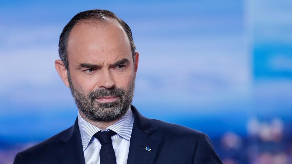 French Prime Minister Edouard Philippe looks on during the evening news broadcast of French TV channel TF1. (File photo: AFP)