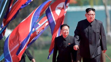 In this April 13, 2017 file photo, North Korean leader Kim Jong Un, right, and Choe Ryong Hae, vice-chairman of the central committee of the Workers' Party, arrive for the official opening of the Ryomyong residential area, in Pyongyang, North Korea. (AP)