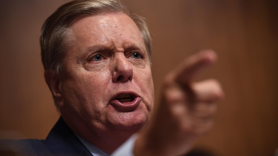 Lindsey Graham addresses Supreme Court nominee Brett Kavanaugh as he testifies before the US Senate Judiciary Committee in Washington on September 27, 2018. (AFP)