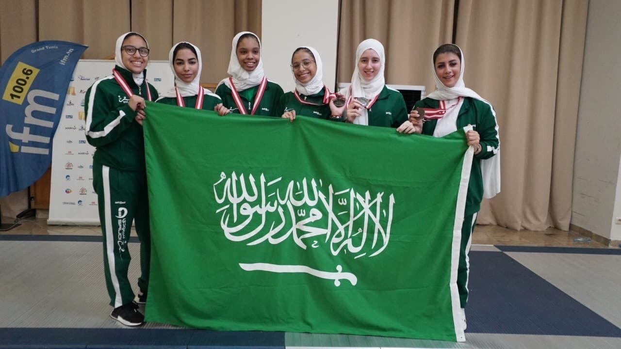 Saudi Arabia's women's fencing team. (Supplied)