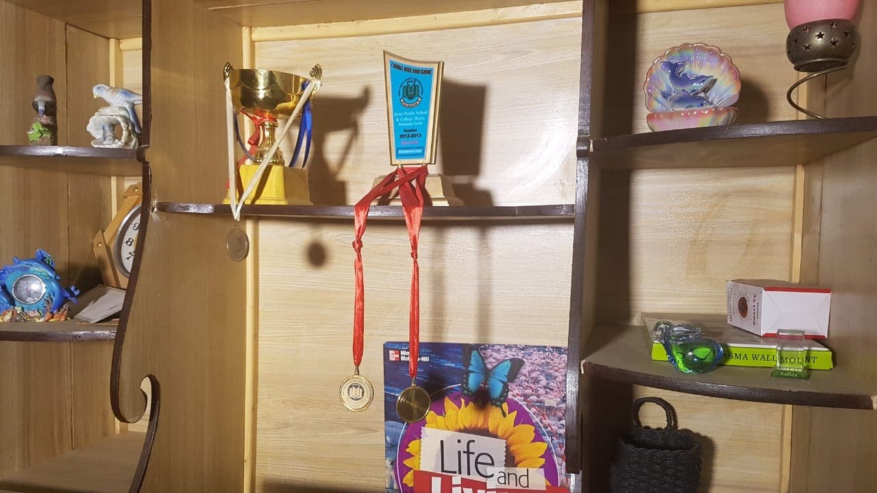 Various medals and trophies won by Sher Shah lie in his room. (Supplied)
