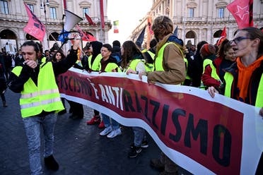 Italy migrant protest. (AFP)
