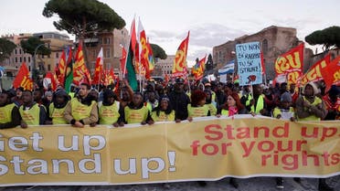 Italy migrant protest. (AP)