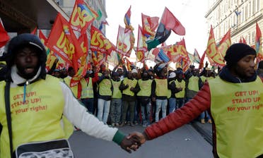 Italy migrant protest. (AP)