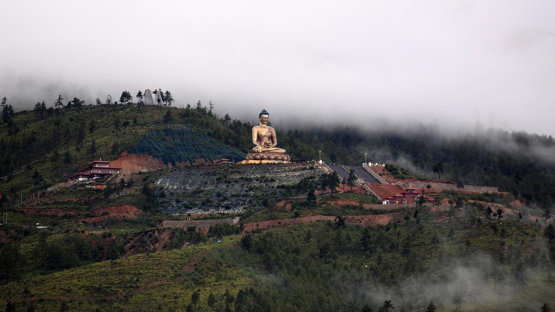 Buddha Dordenma statue atop a hill in the Kuensel Phodrang Nature Park in Thimphu, Bhutan, on August 24, 2018. (AFP)