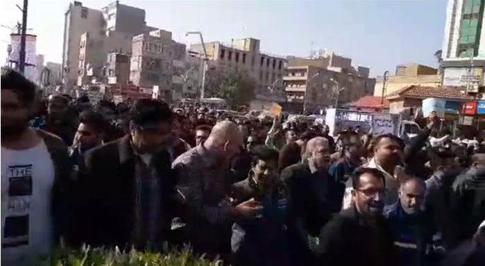Steelworkers protests in Ahwaz Dec 16, 2018. (Supplied)