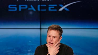 Elon Musk, founder, CEO, and lead designer of SpaceX, speaks at a news conference after the Falcon 9 SpaceX heavy rocket launched successfully from the Kennedy Space Center. (AFP)