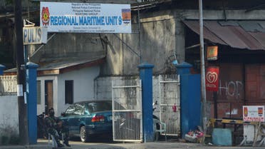 A Philippine National Police officer on guard at the Maritime Police Detachment in Mindanao days after Martial Law was extended in Mindanao until 2019. (Supplied)
