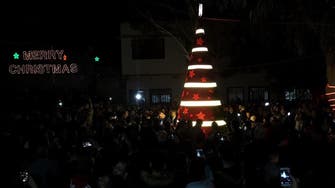 Hundreds attend lighting of Christmas tree in Gaza