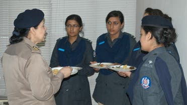 Additional Inspector General of police Helena Saeed Iqbal speaking to newly-appointed women police officers. (Supplied)