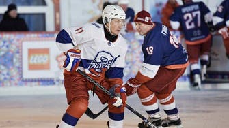 Putin plays in ice hockey match in Red Square