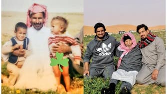 روضة السبلة.. صورتان لأب سعودي وابنيه بينهما 38 عاماً