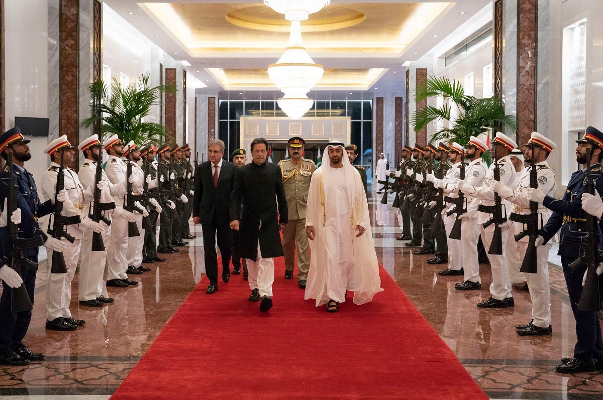 Sheikh Mohammed bin Zayed in Abu Dhabi with Imran Khan. (AP)