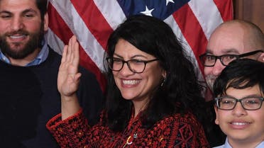 Rashida Tlaib participates in a ceremonial swearing-in at the start of the 116th Congress at the US Capitol in Washington, DC. (AFP)