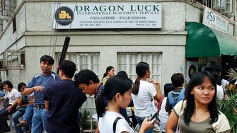 What is behind the sharp fall in number of Filipino workers in the Middle East?