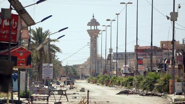 A general view shows a damaged street in the centre of the city of Tikrit on April 15, 2015. (File photo: AFP)