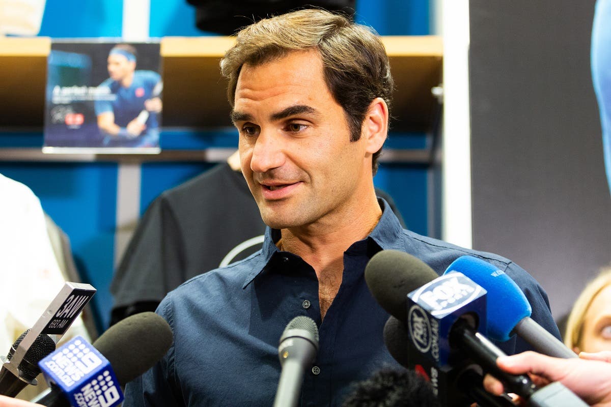 Roger Federer of Switzerland speaks during a promotional photo call in Melbourne on January 9, 2019. (AFP)