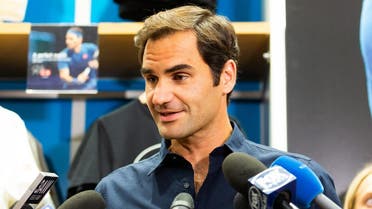 Roger Federer of Switzerland speaks during a promotional photo call in Melbourne on January 9, 2019. (AFP)