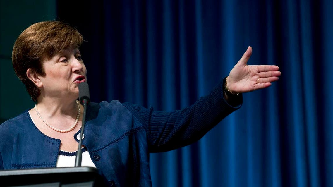 The World Bank CEO Kristalina Georgieva speaks during the forum Frontiers in Anticorruption at the World Bank/IMF annual spring meeting on April 18, 2018, in Washington. (AP)
