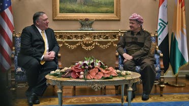 Pompeo and Massud Barzani leader of the Kurdistan Democratic Party (KDP) (AFP)